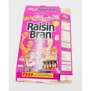 USA Olympics 1992 Dream Team Men’s Basketball Kellogg’s Raisin Bran Box Flat